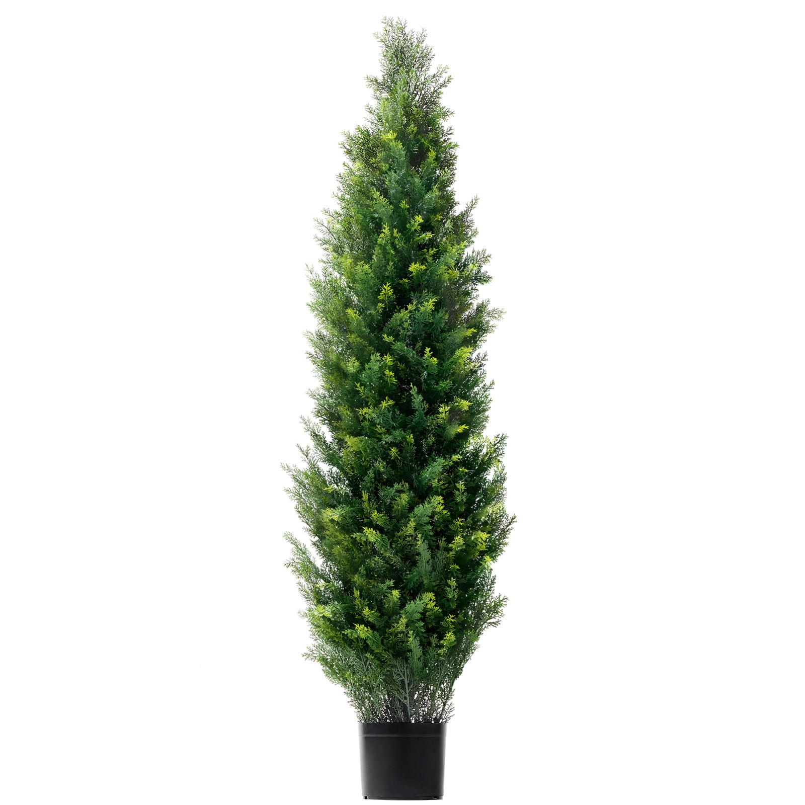 2 Pack 5' Artificial Cedar Topiary Tree Plant UV Decor In/Outdoor_voghion.com